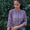 HIGH NECK IKAT CROP TOP